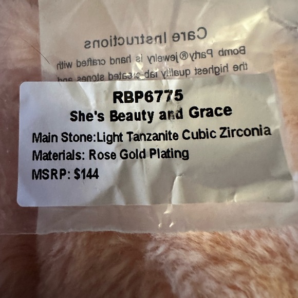 Bomb Party Ring RBP6775 "She's Beauty & Grace" Light Tanzenite on Rose Gold sz 7 - Picture 4 of 4